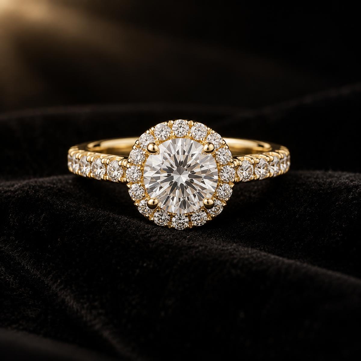 Yellow gold diamond rings