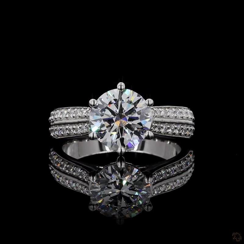 White Gold Diamond Ring R-457087