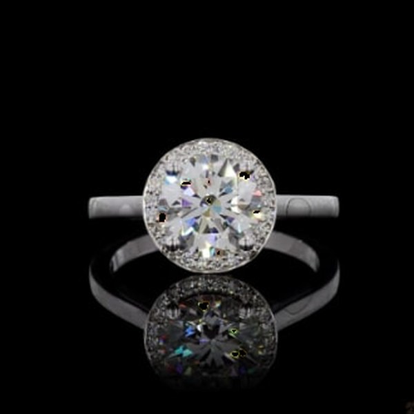 White Gold Diamond Ring R-733043
