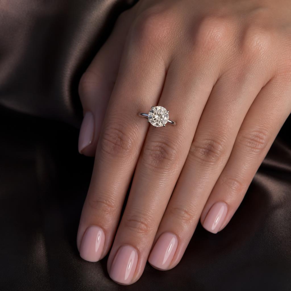 2 ct DIAMO ELITE lab-grown diamond ring on a finger